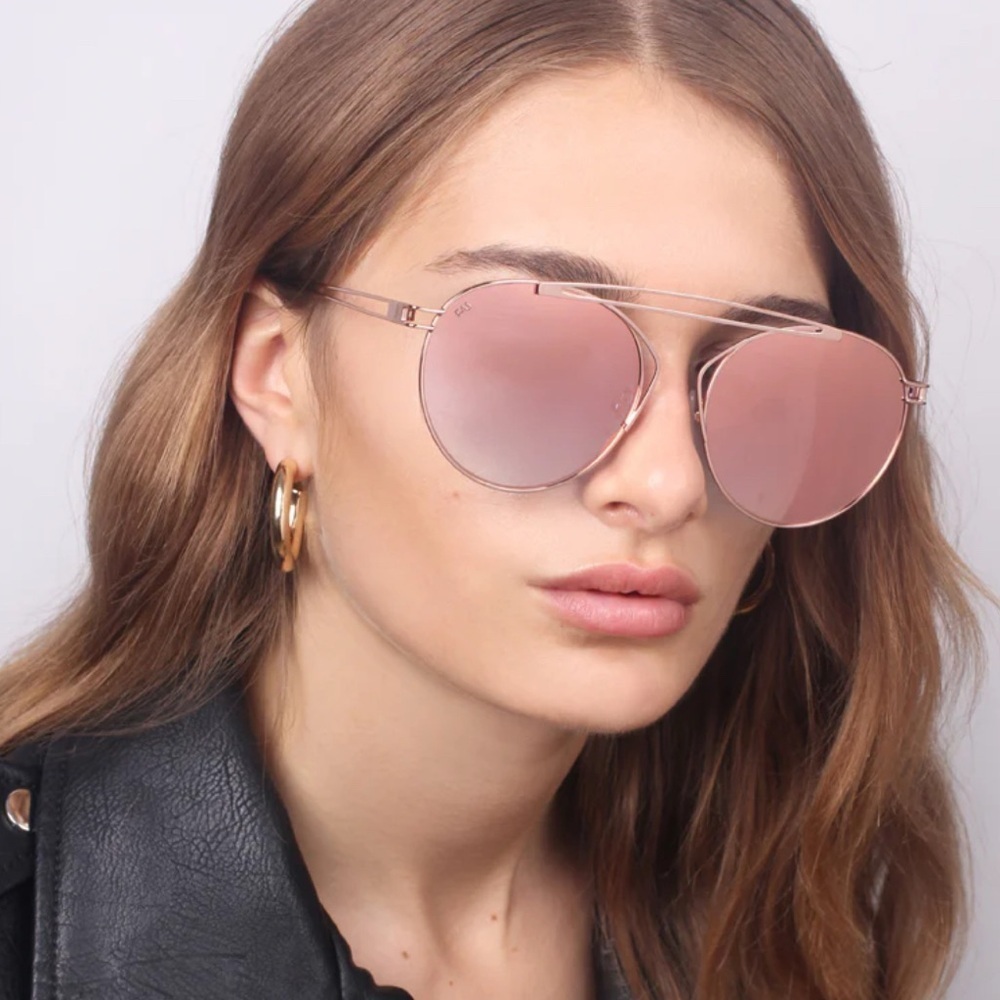 For Art’s Sake T-Shirt Rose Mirrored Aviator Sunglasses - Picture 2 of 8